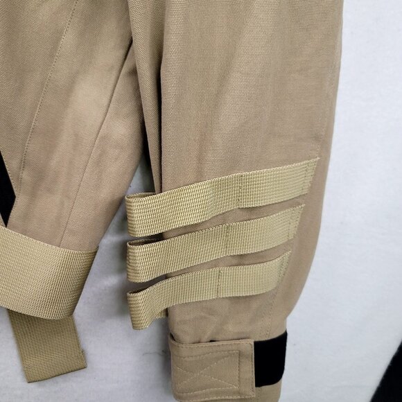 Mens Kahki 2XL Military Tactical Utility Jacket Gorpcore Multiple Pockets Straps - Picture 12 of 16